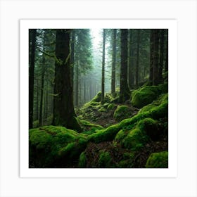 Mossy Forest 1 Art Print