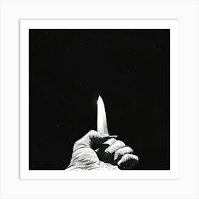 Hand Holding A Knife Art Print