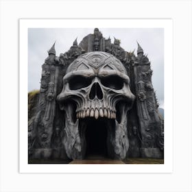 Castle Grey Skull Art Print