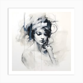 Modern Elegance: Nordic-Inspired Etching Art Art Print