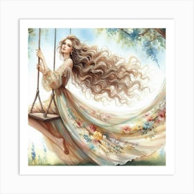 Swinging Girl 1 Art Print