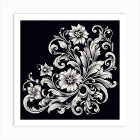 Ornate Floral Design 10 Art Print