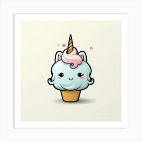 Kawaii Unicorn 12 Art Print