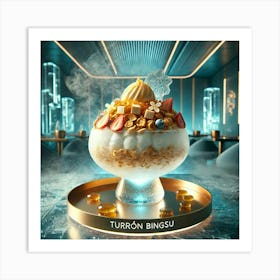 A Futuristic Dessert Called Turrón Bingsu, Elegant Art Print