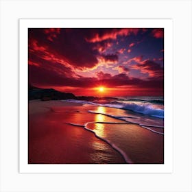 Sunset On The Beach 698 Art Print