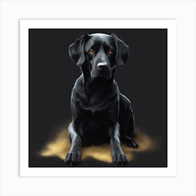 Black Labrador Retriever Art Print