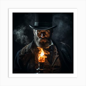 Man Holding A Candle Art Print