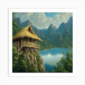 Hut In The Mountains Art Print