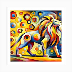 Abstract Lion Painting Art Print