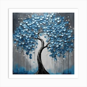 Blue Tree Art Print