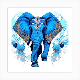 Blue Elephant 3 Art Print