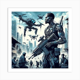 Futuristic Soldier Art Print