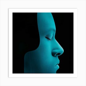 Woman In Blue Art Print