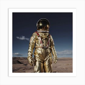 Gold Astronaut Art Print