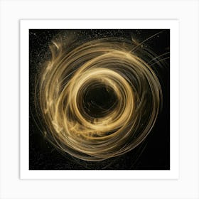 Abstract Golden Swirl 1 Art Print