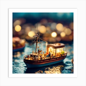 Miniature Boats In The Evening Art Print