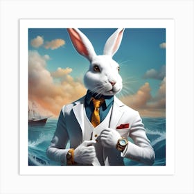 Rabbit In A Suit Art Print