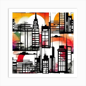 City Skyline 16 Art Print