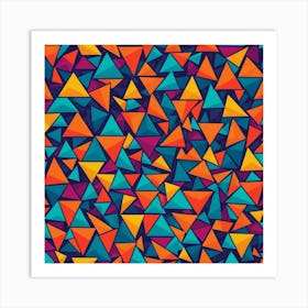 Abstract Triangles Seamless Pattern 1 Art Print