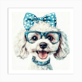 Poodle With Glasses 7 Art Print