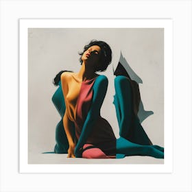 Woman Entrancing Silhouette Art Print