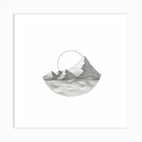 Mountains And Water Art Print