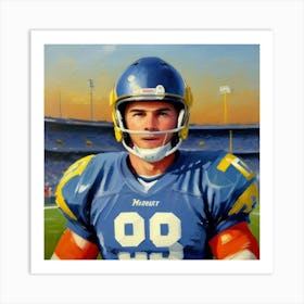 Unstoppable Force Football Player in Full Action Art Print