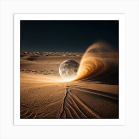 Moon In The Desert Art Print