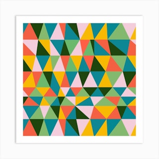 Irregular Triangles Multi Square Art Print