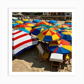 Default Beach Umbrellas Positano Art 0 1 Art Print