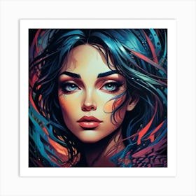 1000015153 Portrait of colorful a woman's face abstract art style art print Art Print