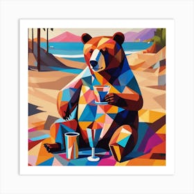 Bear On The Beach Art Print