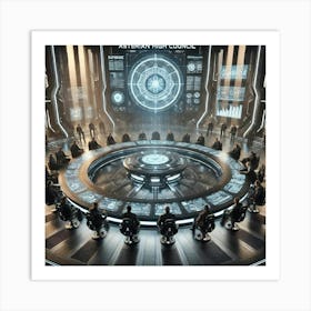 A Detailed, Futuristic Scene Showcasing The Compos Art Print