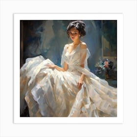 Bride In A White Dress 2 Art Print