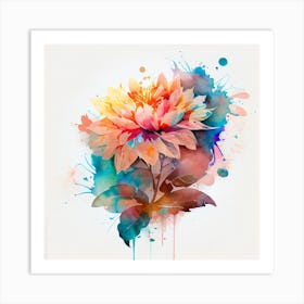 Watercolor Flower Abstract 6 Art Print