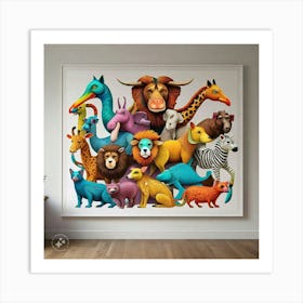 Cartoon Animals Art Print