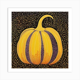 Yayoi Kusama Inspired Pumpkin Black And Yellow 6 Art Print