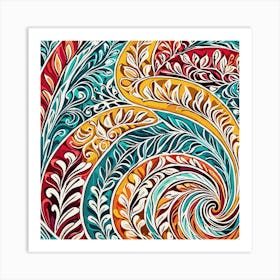 Swirling Floral Pattern Art Print