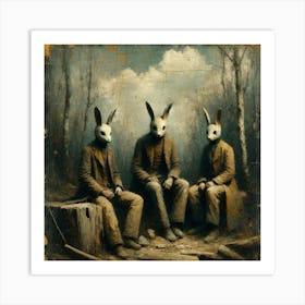 Three Rabbits Art Print Art Print