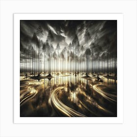 Abstract Forest Canvas Art Art Print