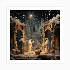 Nativity Scene Christmas 1 Art Print