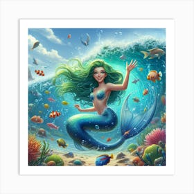 Mermaid Wave Art Print