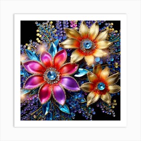 Rhinestone Brooch Art Print