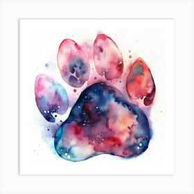 Watercolor Paw Print Art Print