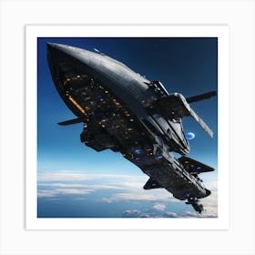 Entire Black Spaceship (2) (1) Art Print