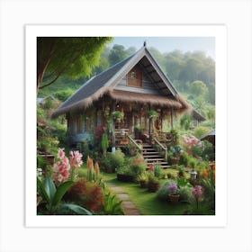 Thai House In The Garden Art Print