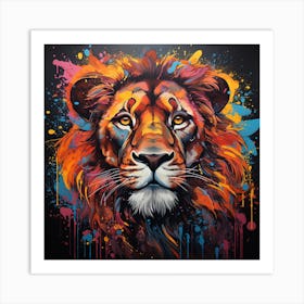 Grafitti Lion Art Print