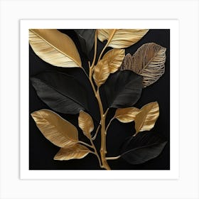 Gold Leaf Wall Art Art Print