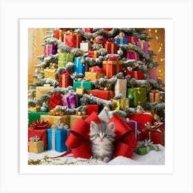 Leonardo Phoenix 09 A Majestic Snowflocked Christmas Tree Over 0 Art Print