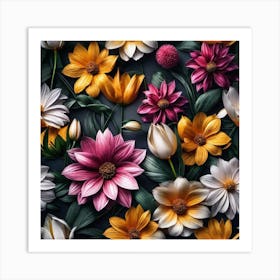 Floral Wallpaper 16 Art Print